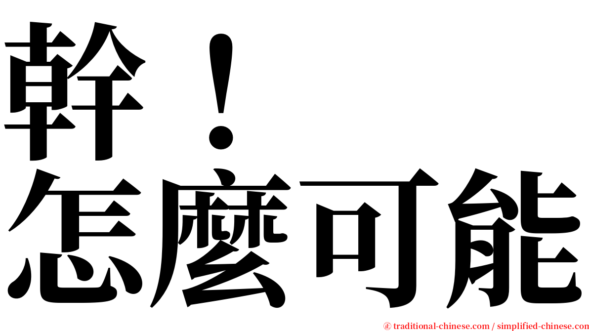 幹！　　怎麼可能 serif font